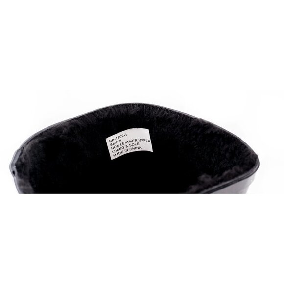 Women Rubber Rain Boots, Faux Fur Lined Rainboots - Picture 4 of 5